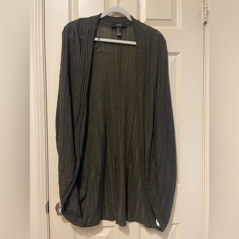 Forever 21 Olive Green Cardigan